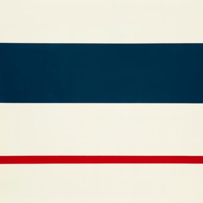 N. 32 Bianco-bleu-rosso. Nitro su metallo cm 100x100. 1973